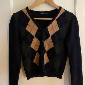 Brandy Melville Argyle Elizabeth Cardigan Sweater